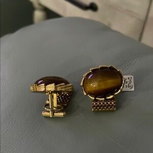 Gold and Brown Cufflinks